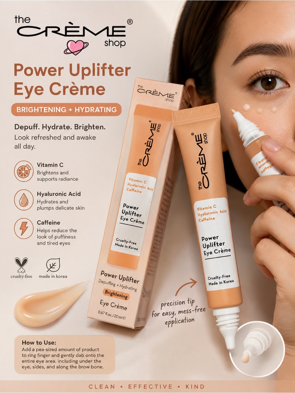 the CRÈME Shop Power Uplifter Eye Crème - Peach
